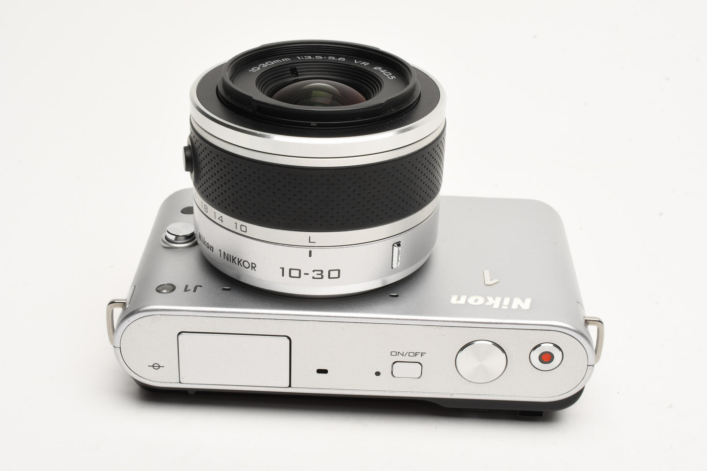 Nikon J1 (Silver) 2-Lens Kit w/10-30mm and 30-110mm lenses, 2Batts, Tested