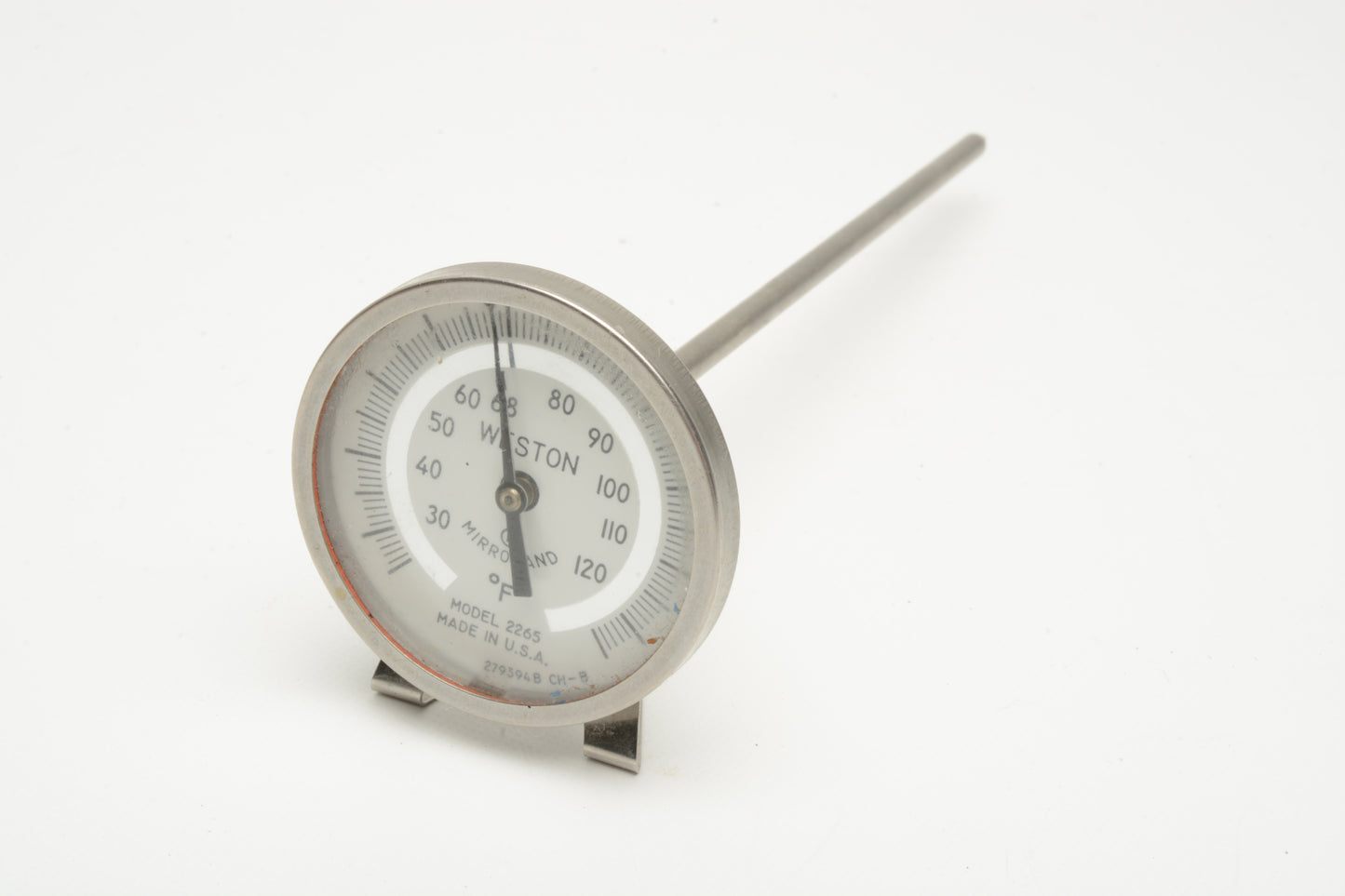 Weston Stainless Steel Dial Photographic Thermometer 1.5" #2265, Clean