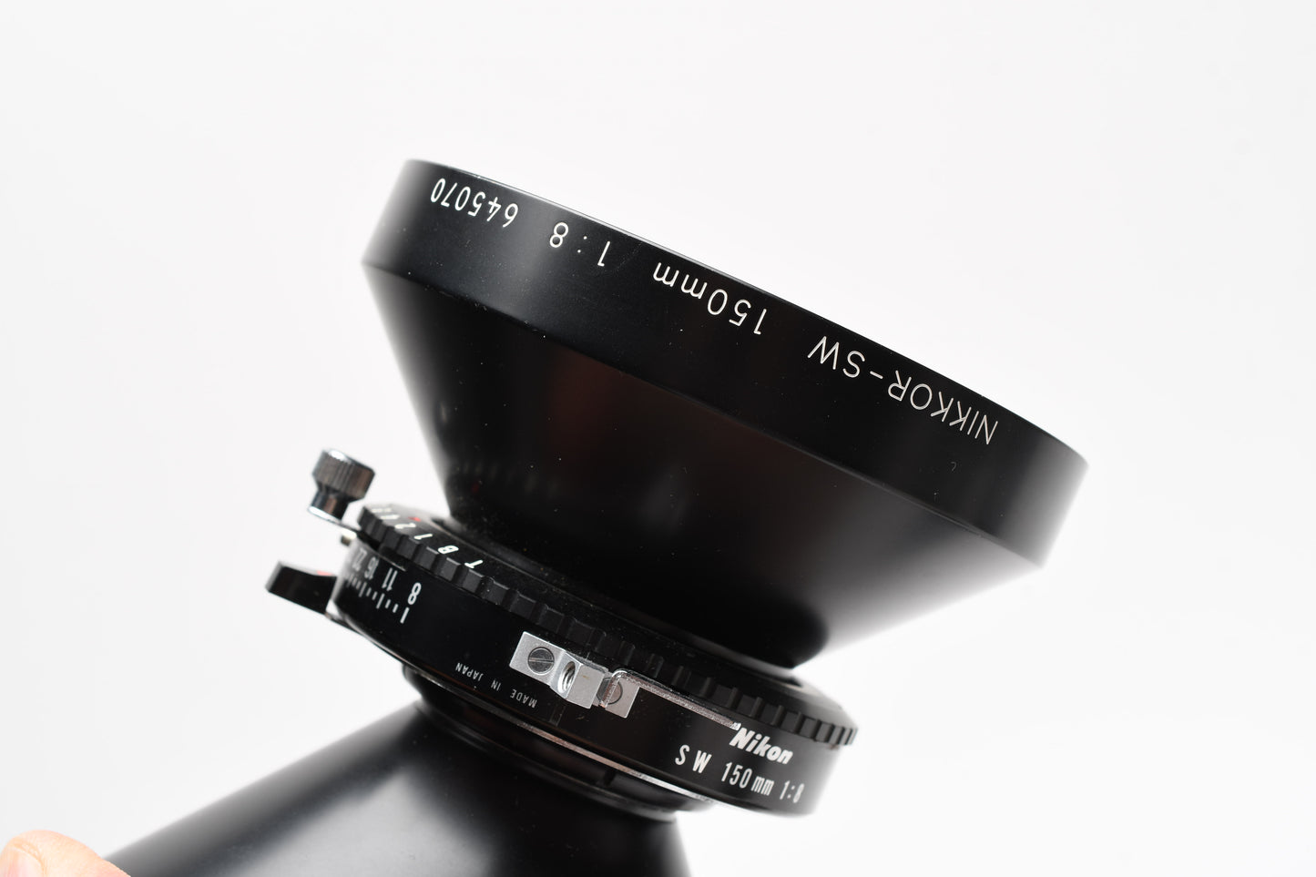 Nikon Nikkor-SW 150mm f8 large format lens w/Copal 1 Shutter, Mint