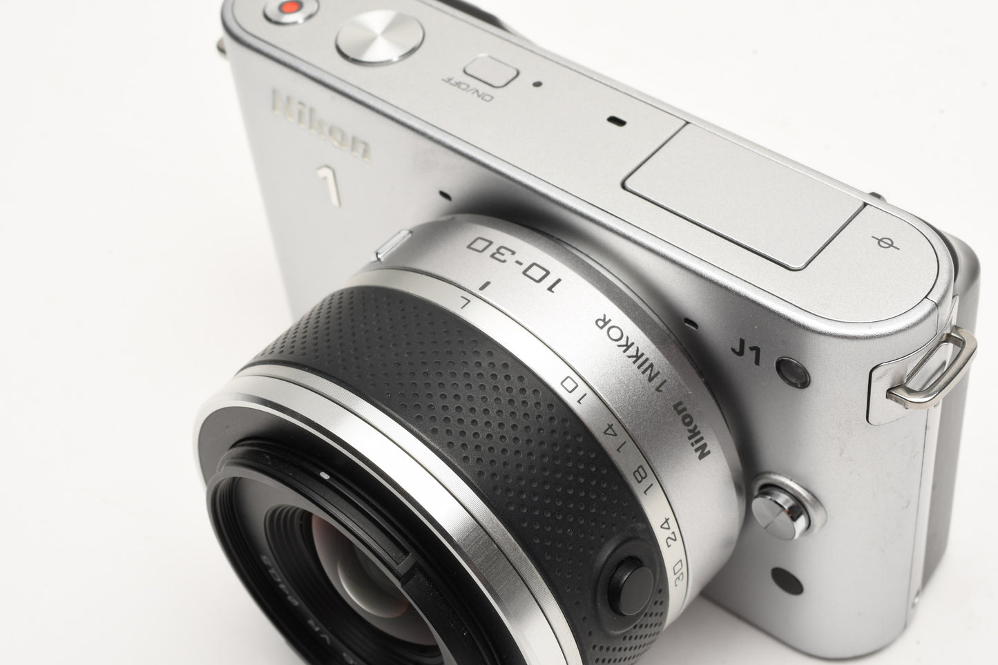 Nikon J1 (Silver) 2-Lens Kit w/10-30mm and 30-110mm lenses, 2Batts, Tested