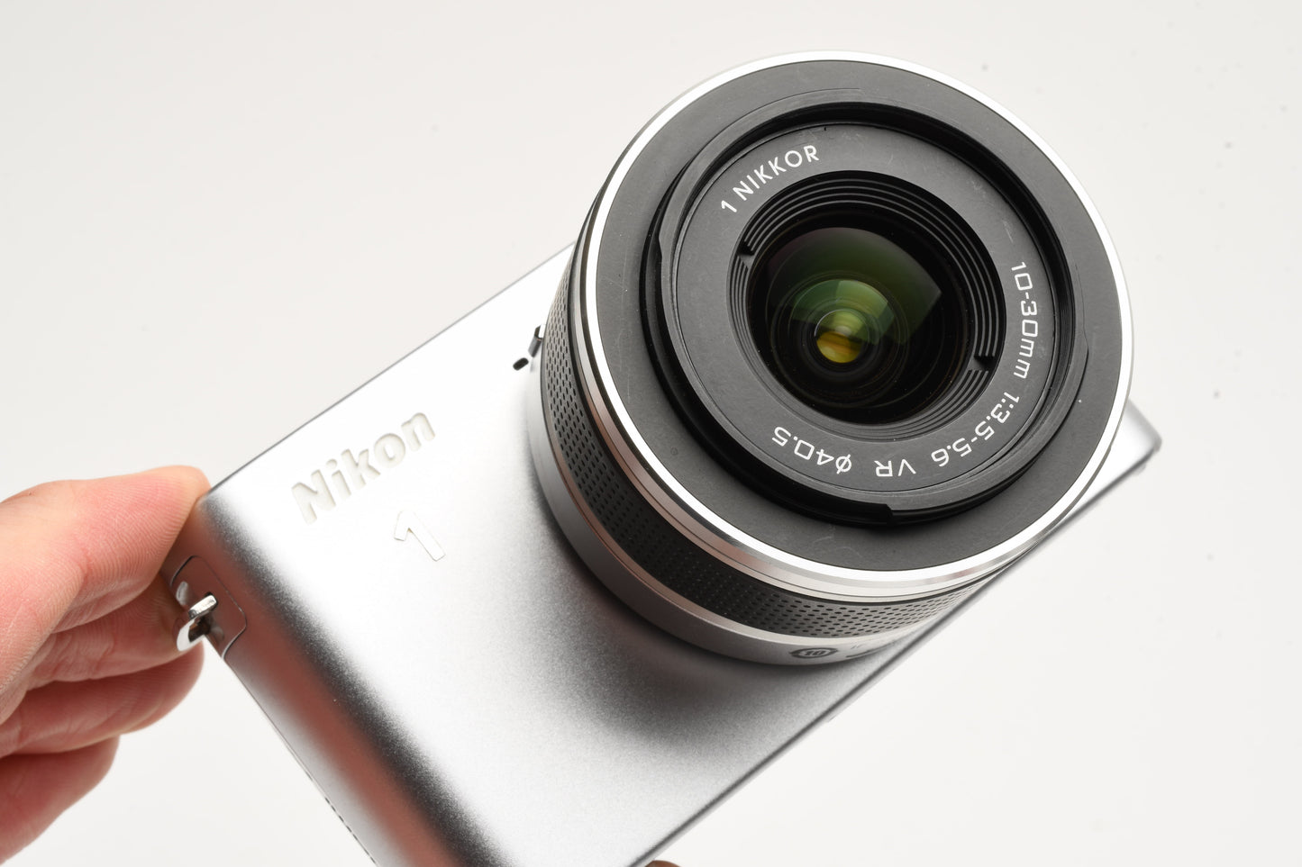 Nikon J1 (Silver) 2-Lens Kit w/10-30mm and 30-110mm lenses, 2Batts, Tested