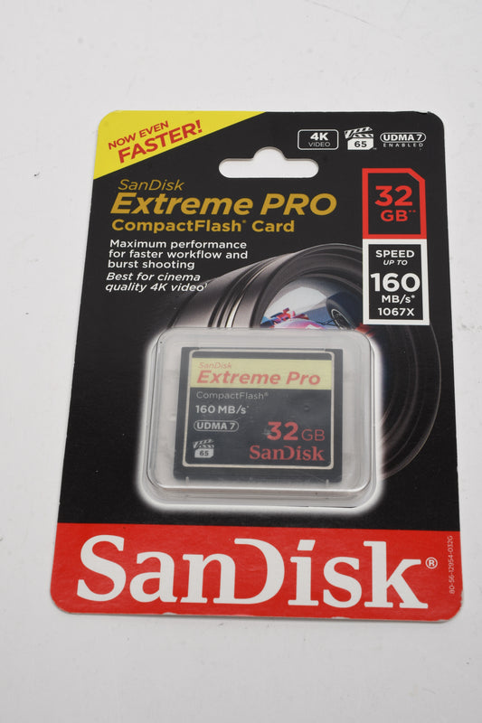 SanDisk 32GB CF Extreme Pro CompactFlash Memory Card 160MB/s UDMA 7