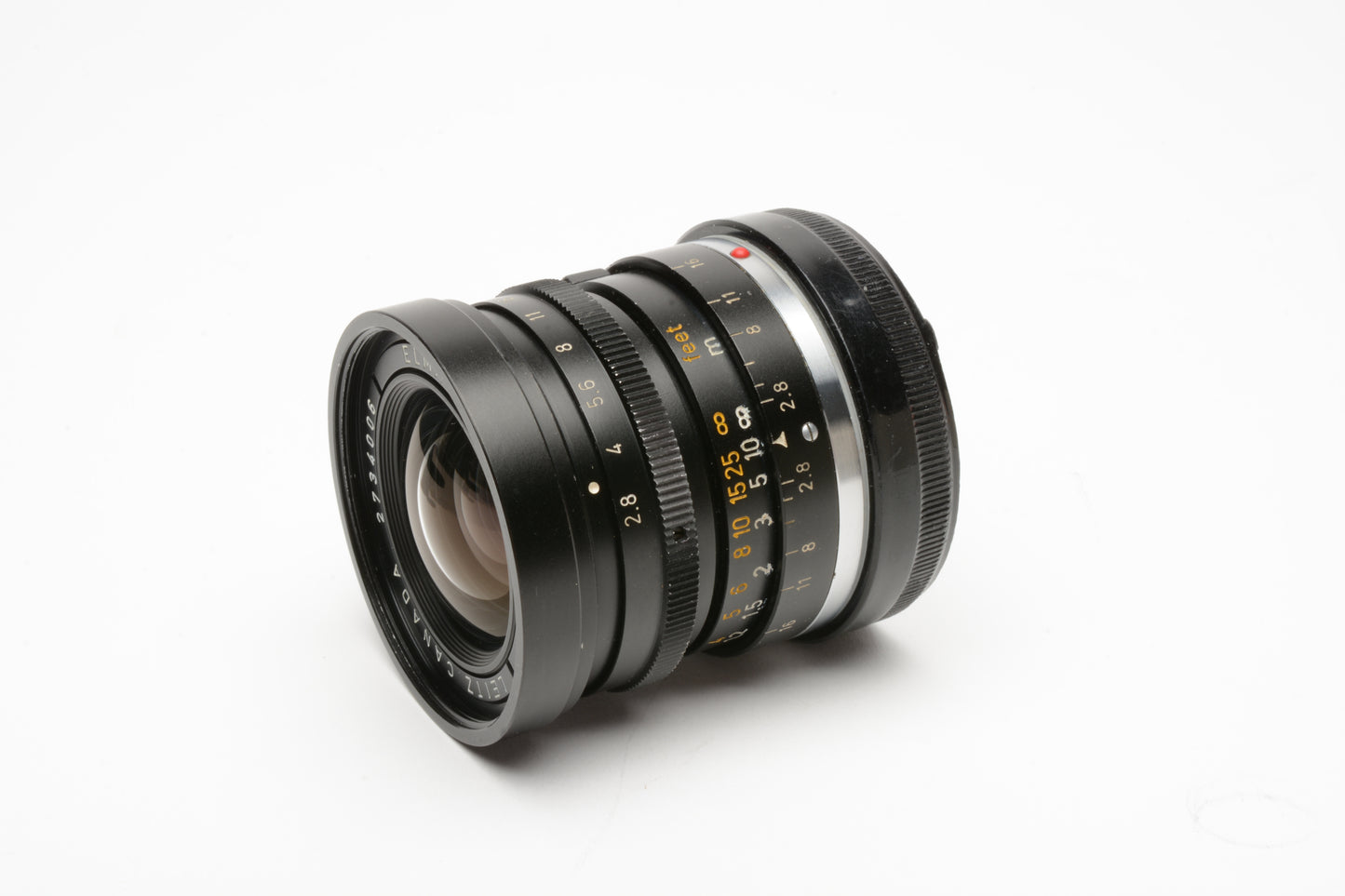 Leica Elmarit 28mm f2.8 2nd E48 Model Canada Leica M Mount lens+caps *Read