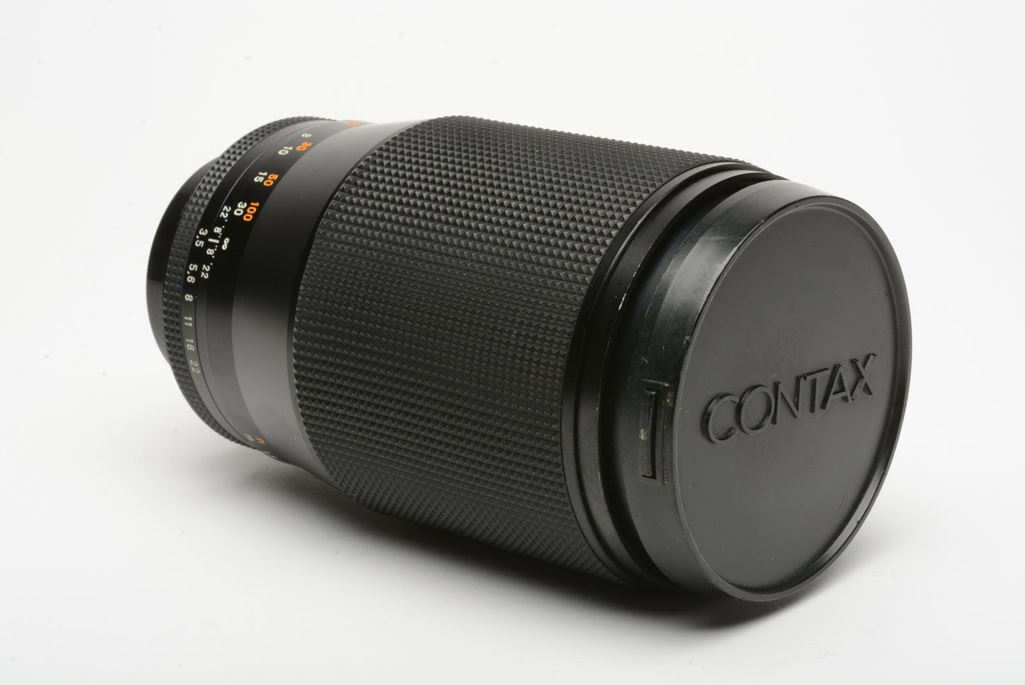 Contax Tele-Tessar 200mm f3.5 AEG T* lens for Contax/Yashica mount, hood, caps