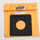 Horseman 53282804 HORSELB-0 Lens board #0 80mm square w/34mm opening