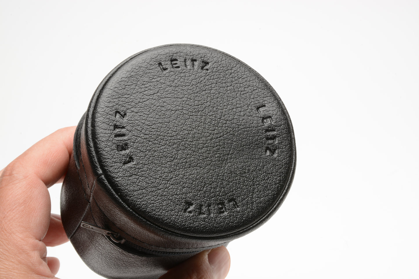 Leica Black Soft Leather Zippered Lens Case 4" x 2.5", Very clean