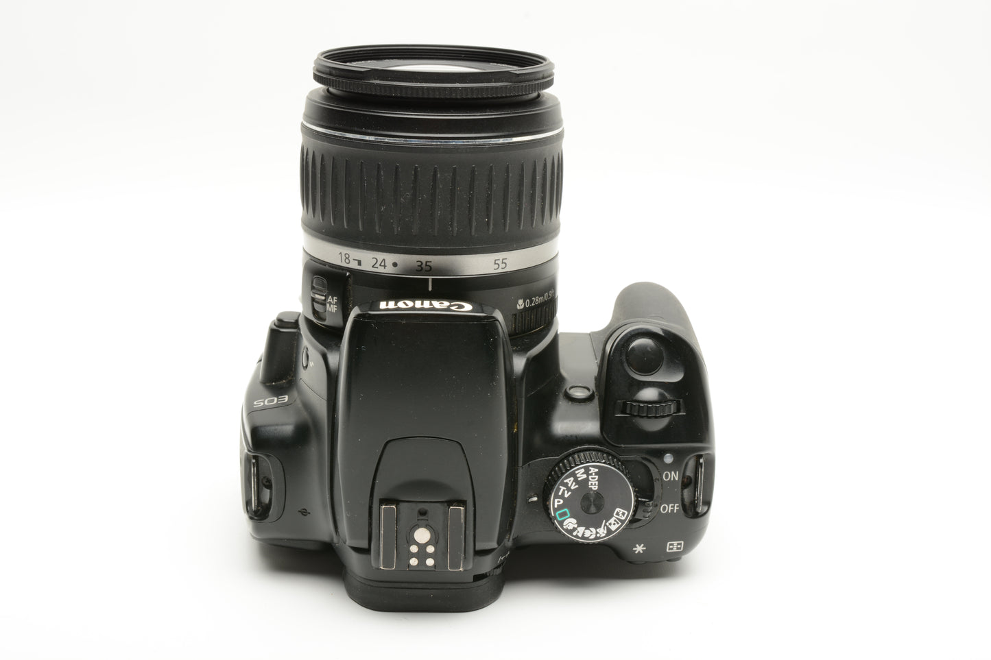 Canon Rebel XTi Black DSLR w/18-55mm f3.5-5.6 II, 2X batts, charger, manual