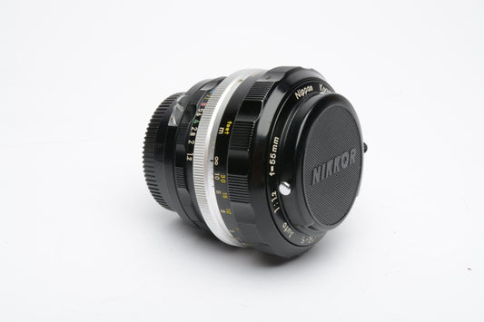 Nikon Nikkor-S 55mm f1.2 Non-AI lens, very clean & sharp, Nice