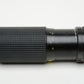 Tokina RMC 100-300mm f5.6 Telephoto zoom lens, caps, pouch, for Canon FD Mount