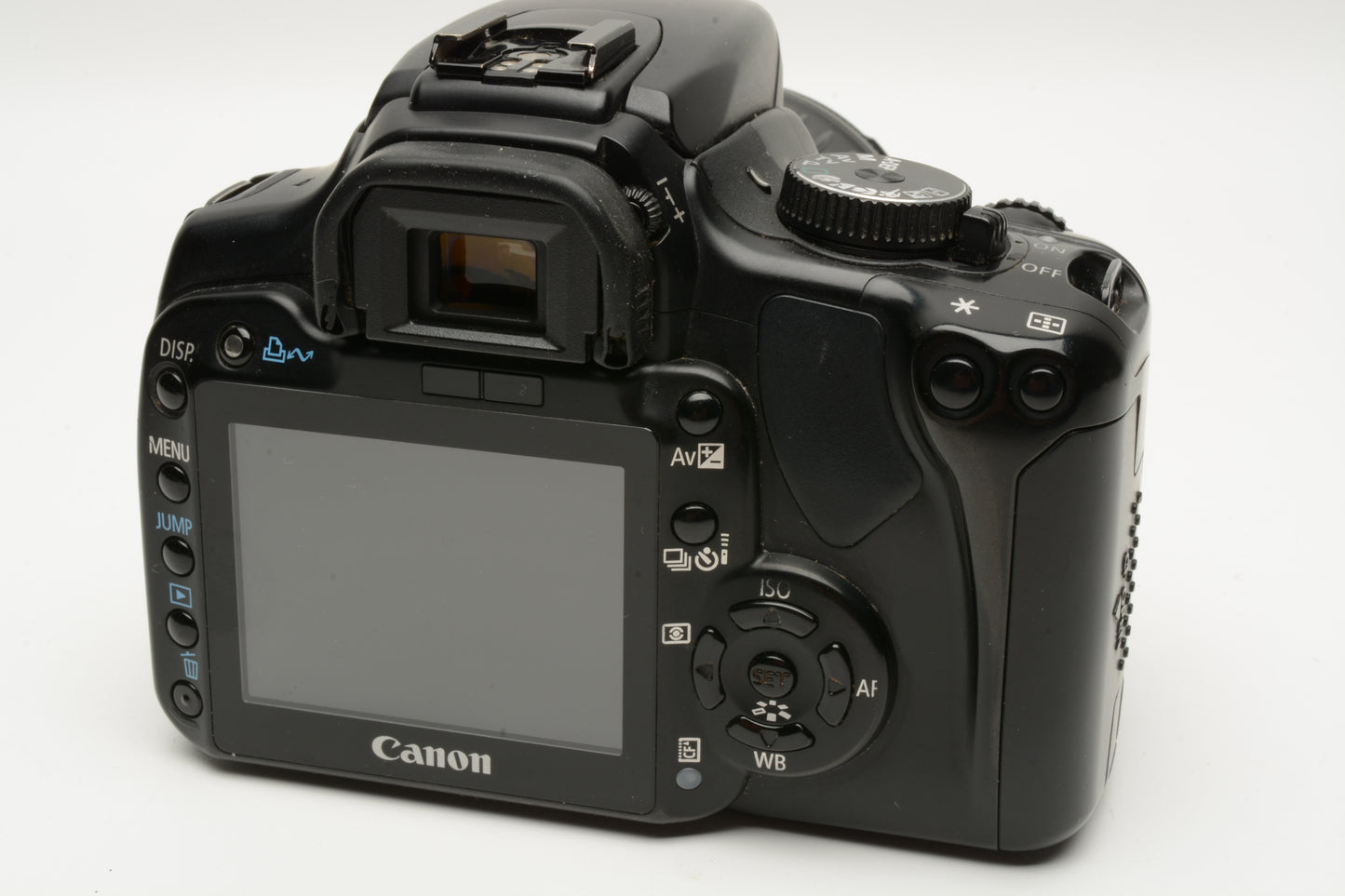 Canon Rebel XTi Black DSLR w/18-55mm f3.5-5.6 II, 2X batts, charger, manual