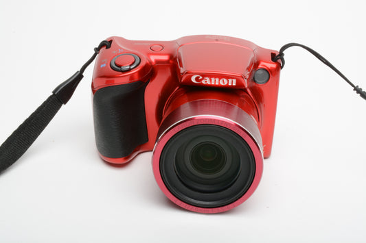 Canon PowerShot red SX410 IS digital Point&Shoot w/2batts