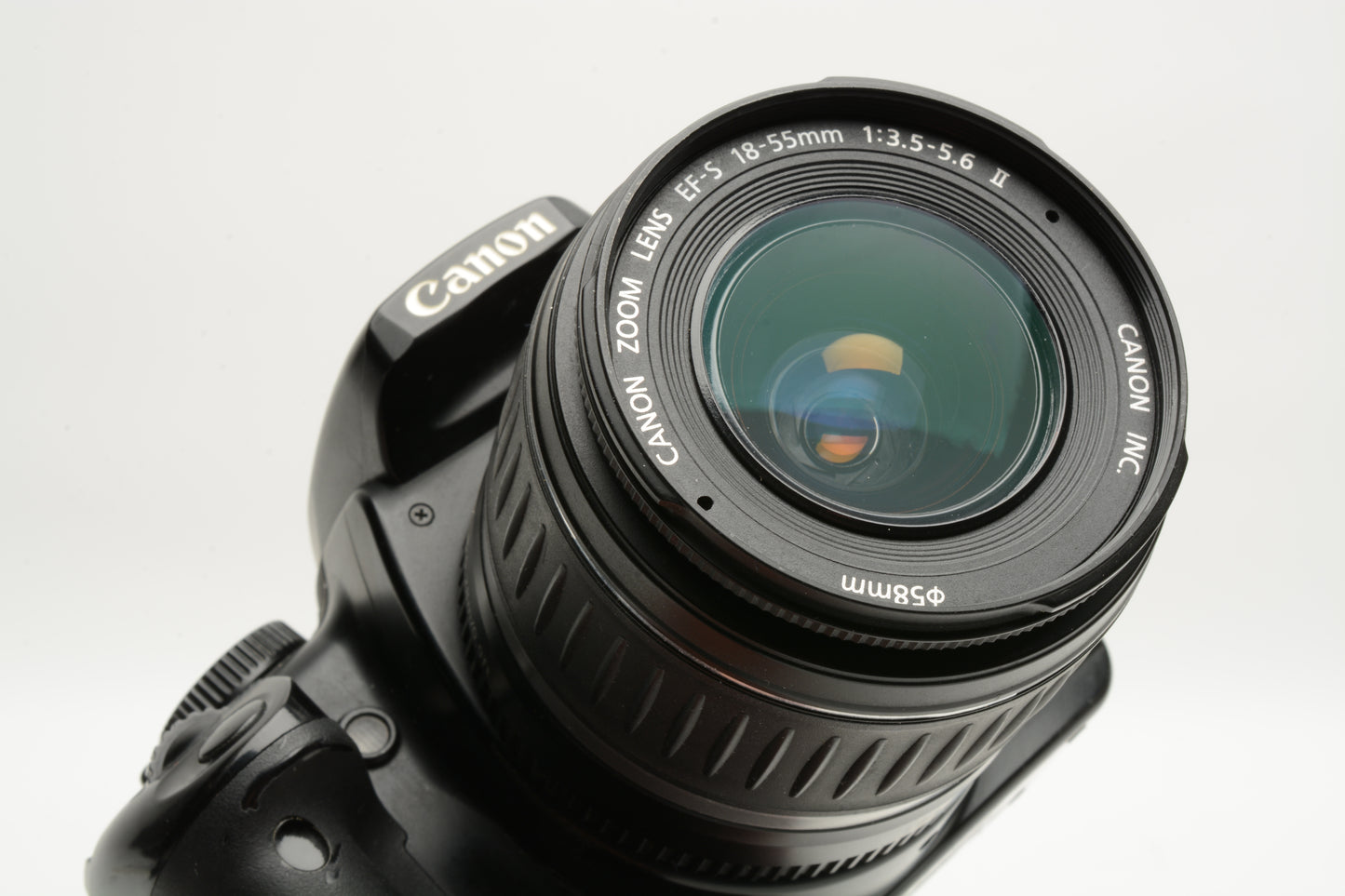 Canon Rebel XTi Black DSLR w/18-55mm f3.5-5.6 II, 2X batts, charger, manual