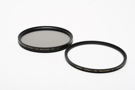 Vivitar 77mm Filter kit UV & CPL filters in pouch, Clean