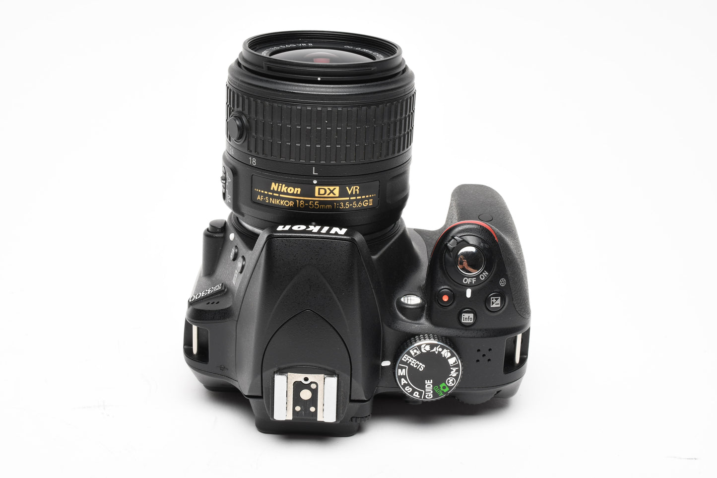 Nikon D3300 DSLR w/18-55mm zoom Batt, charger, strap, Only 3396 Acts