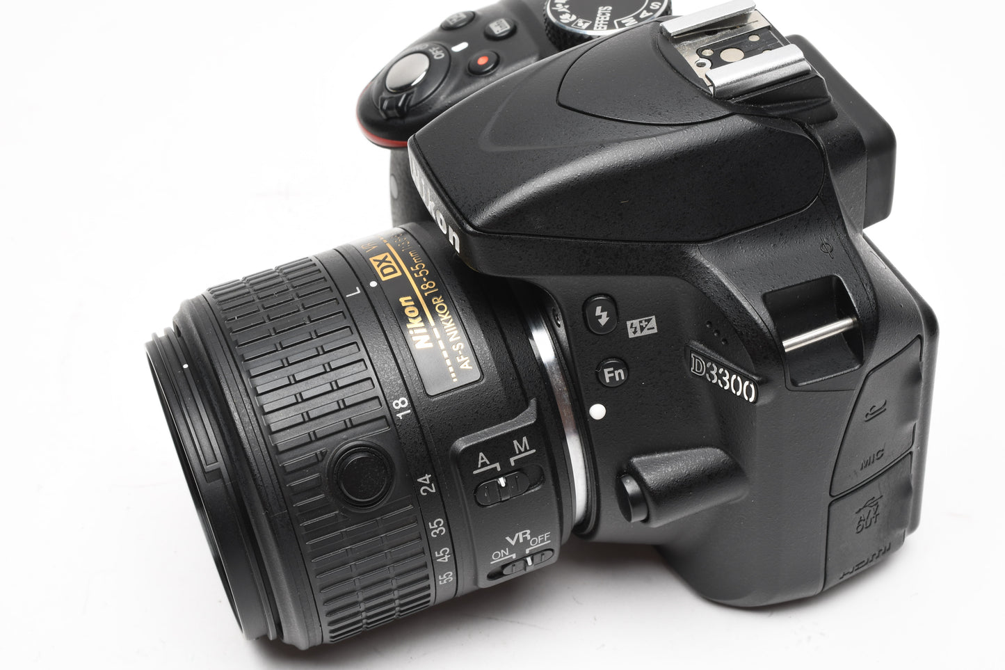 Nikon D3300 DSLR w/18-55mm zoom Batt, charger, strap, Only 3396 Acts