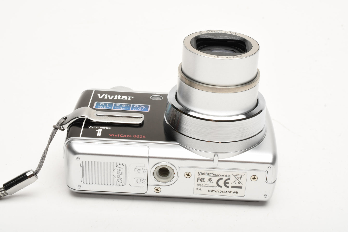 Vivitar Vivicam 8625 8.1MP Digital Point&Shoot Camera (Gray), Tested, Boxed