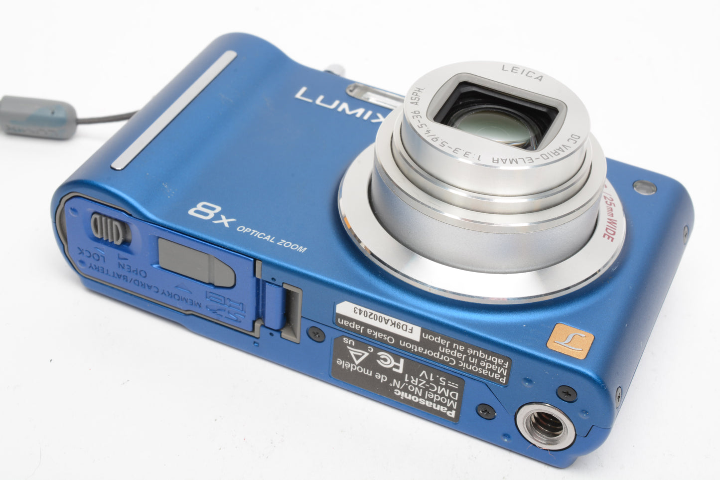 Panasonic Lumix ZR-1 8X Zoom 12.1MP Digital Point&Shoot Camera, Blue, Boxed