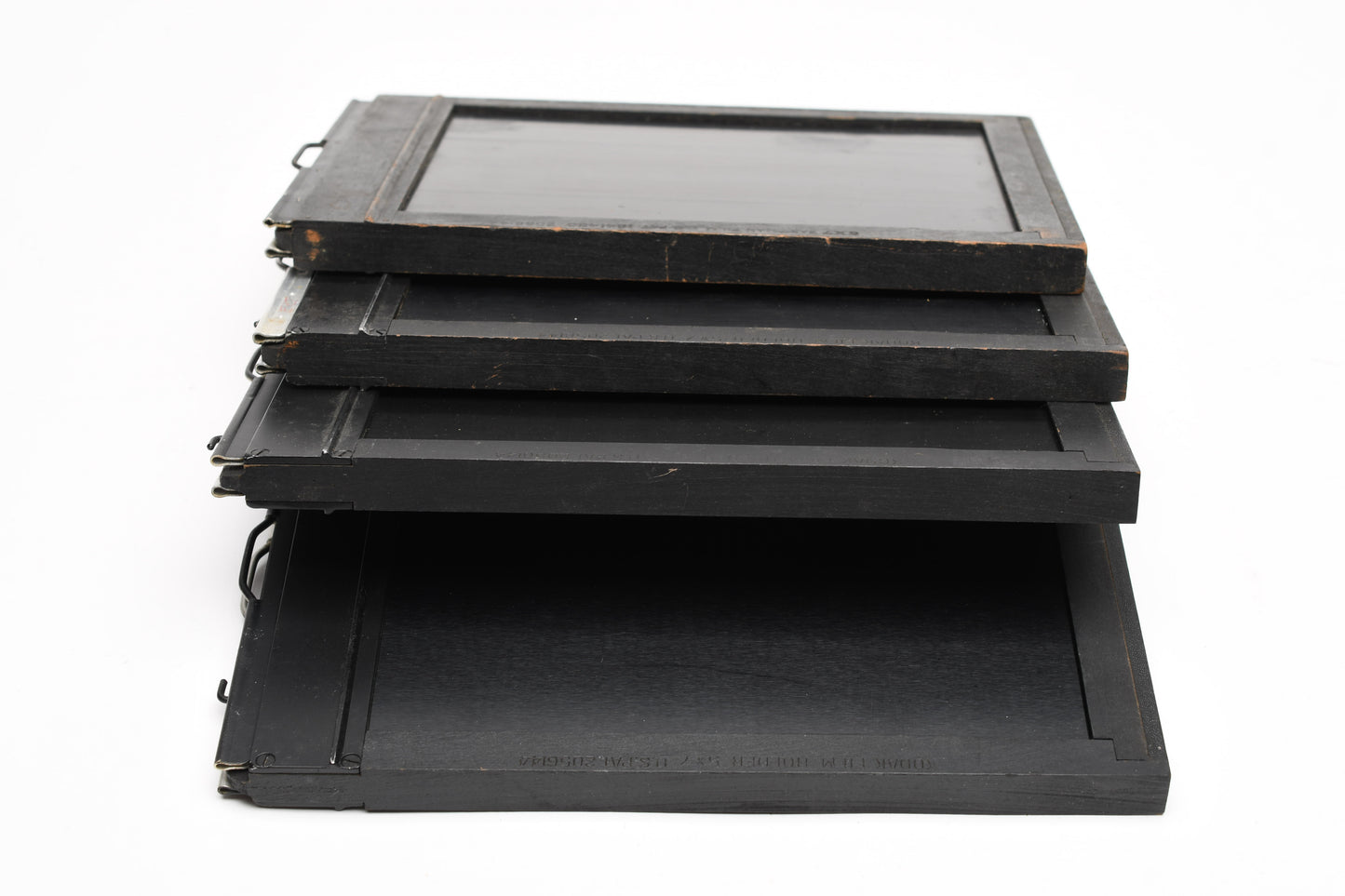 4X Eastman Folmer Graflex Wood 5x7 cut sheet film holders (Set of 4) Clean!
