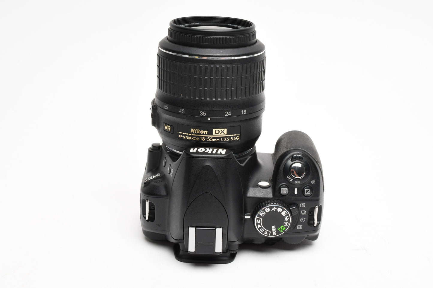 Nikon D3100 DSLR w/Nikkor AFS 18-55mm f3.5-5.6G VR, 2 batts+charger 8699 Acts