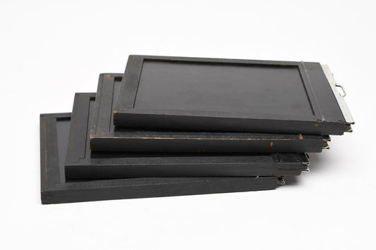 4X Eastman Folmer Graflex Wood 5x7 cut sheet film holders (Set of 4) Clean!
