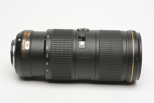 Nikon AF-S Nikkor 70-200mm f4G ED VR N telephoto zoom lens, Barely used, Mint-