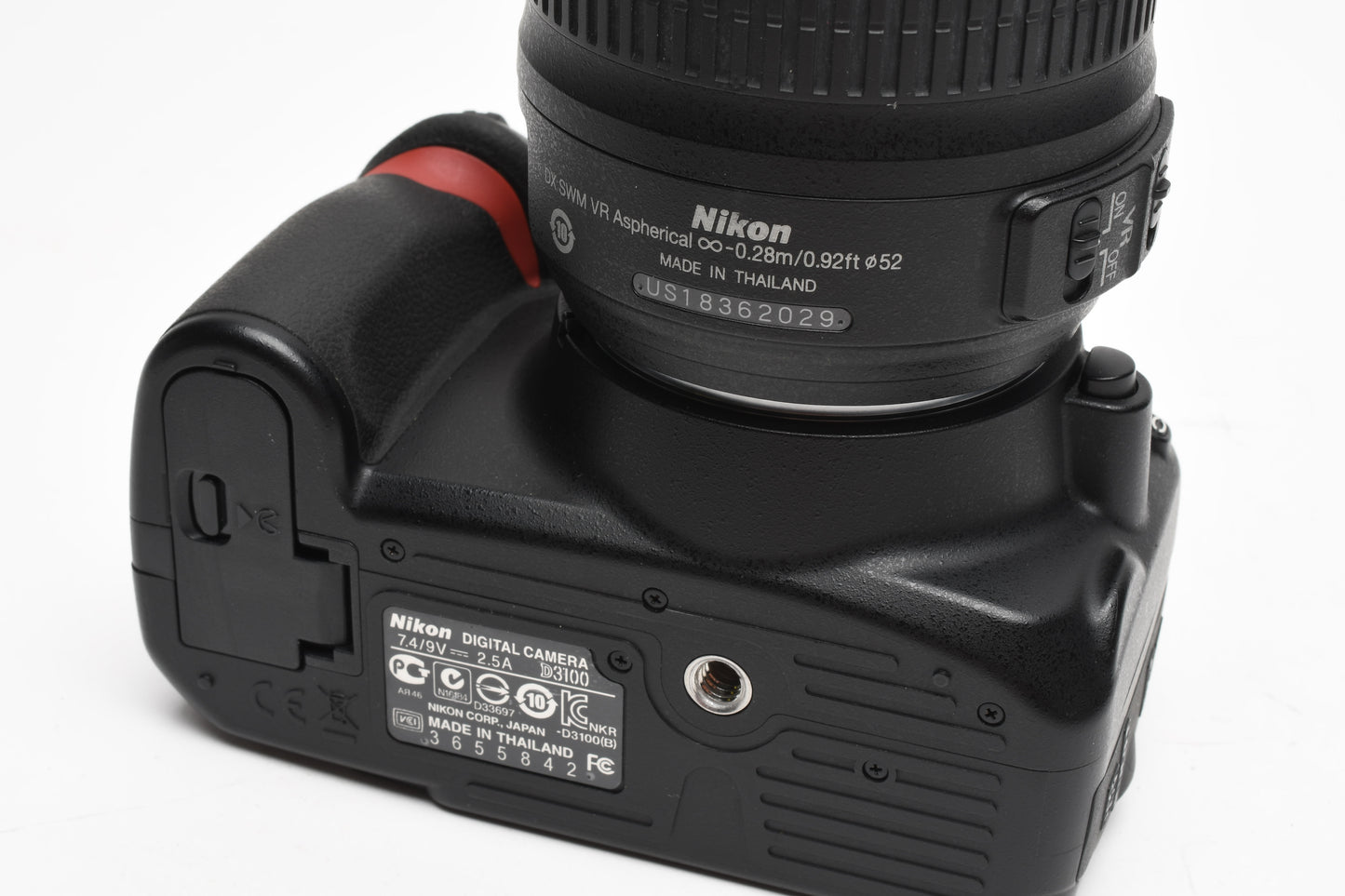 Nikon D3100 DSLR w/Nikkor AFS 18-55mm f3.5-5.6G VR, 2 batts+charger 8699 Acts