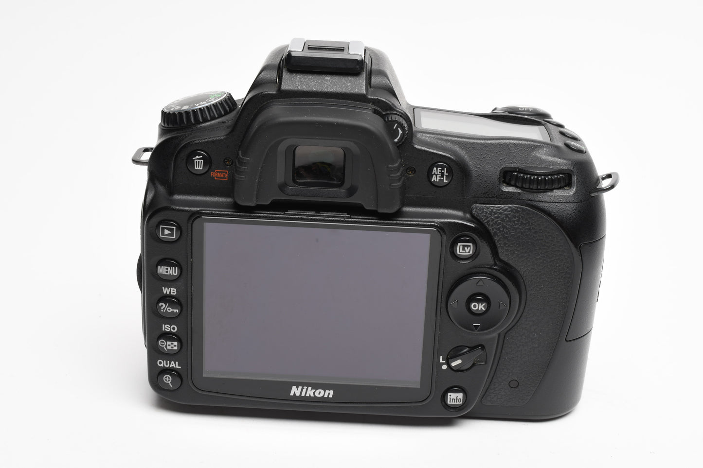 Nikon D90 DSLR body, batt, charger, strap, 12,291 Acts, Clean