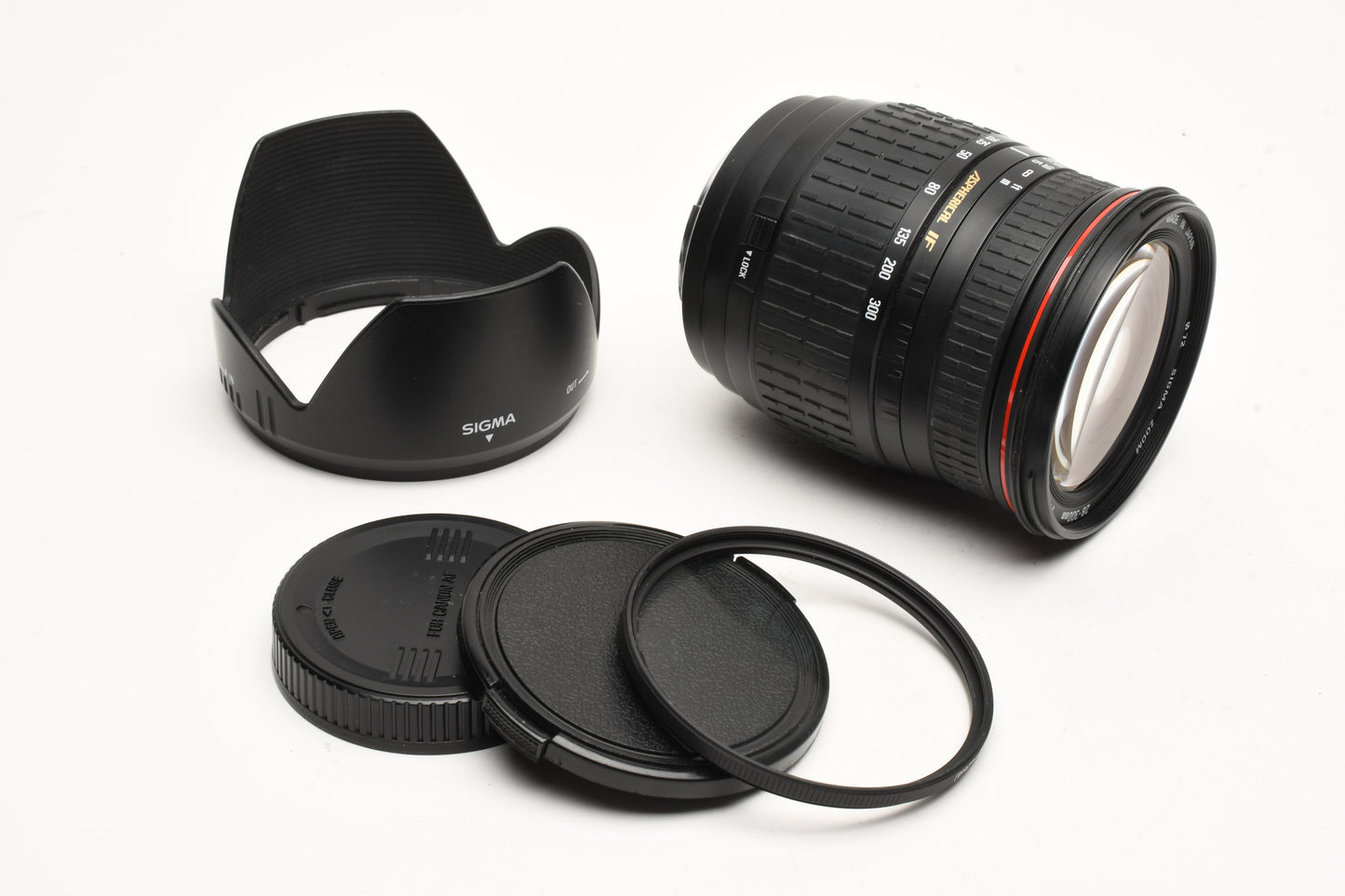 Sigma AF 28-300mm F3.5-6.3 Asph. IF Hyperzoom Lens Canon EF, Hood+UV+Caps