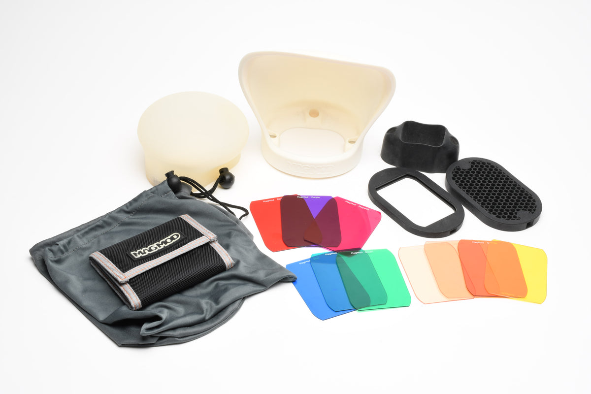 MagMod Flash kit w/Magnet, Dome, Bounce, Honeycomb grid gel filter holder + Filters