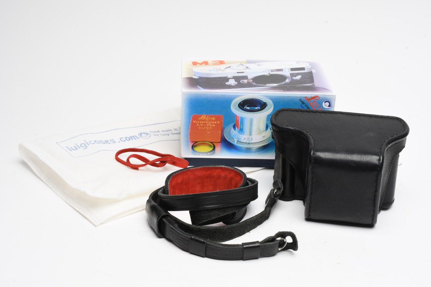 Leica D-Lux 7 Leicatime Luigi Crescenzi leather case+ strap, Black stitching