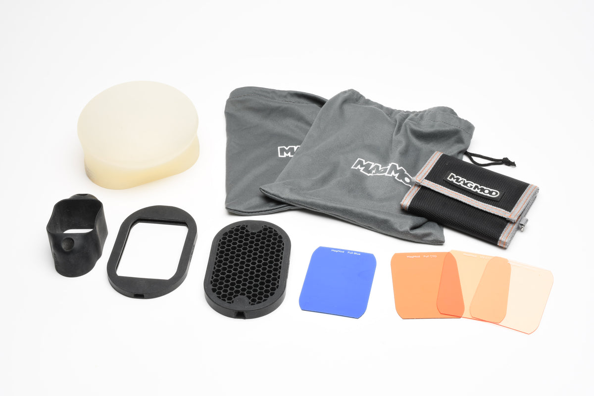 MagMod Flash kit w/Magnet, Dome, Honeycomb grid and gel filter holder + Filters