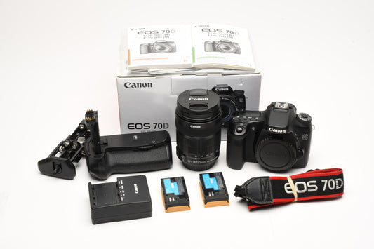 Canon EOS 70D DSLR w/18-135mm IS STM Lens, Boxed, Clean, Nice
