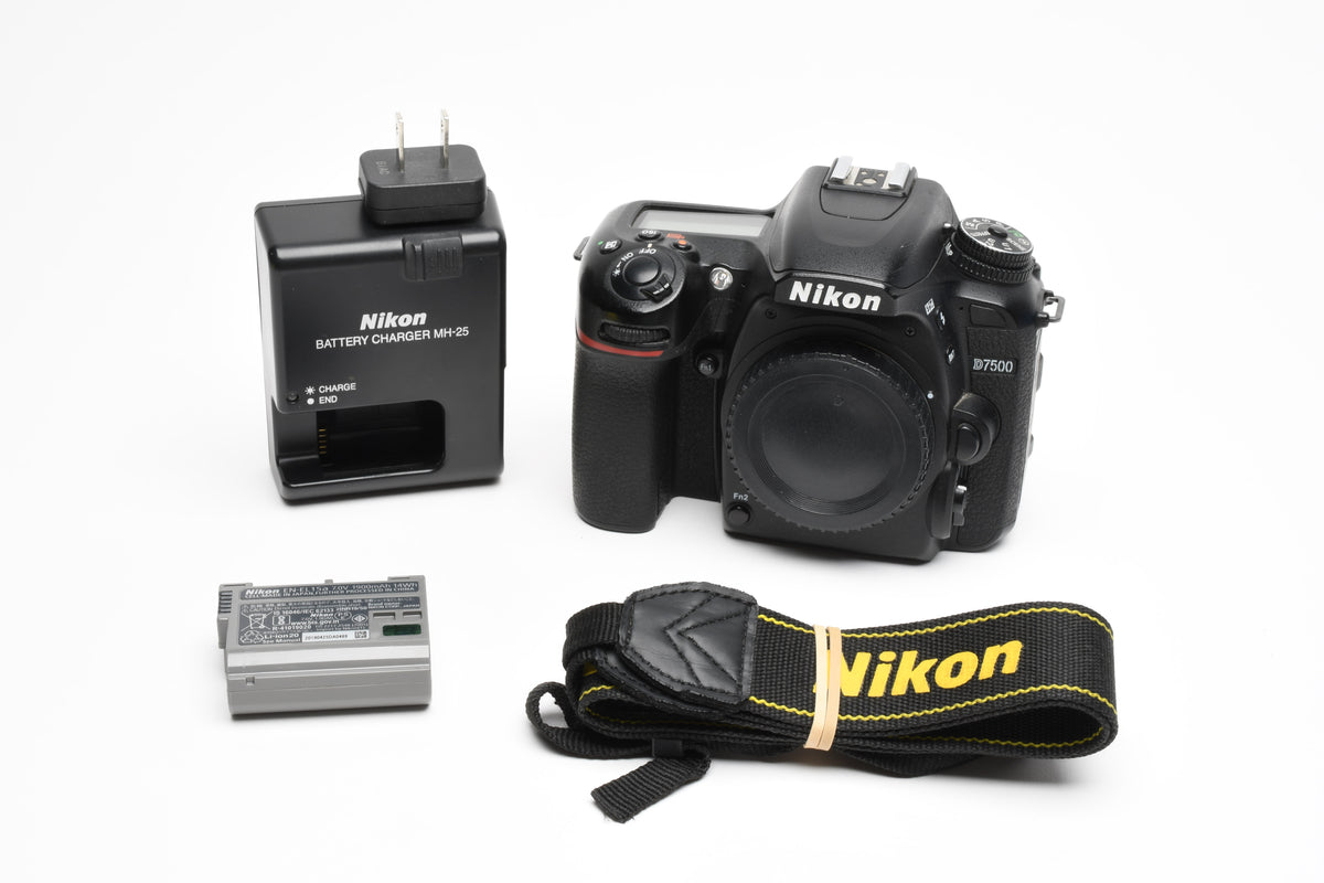 Nikon D7500 DSLR Body w/Batt, charger, Only 6480 Acts!! Great!