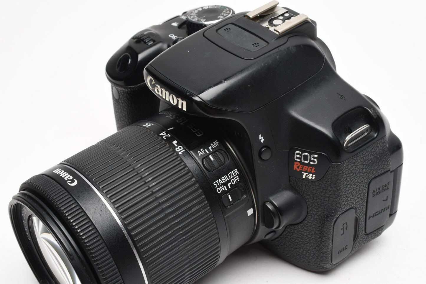 Canon EOS Rebel T4i DSLR w/18-55mm f3.5-5.6 IS  STM zoom, 90K Acts