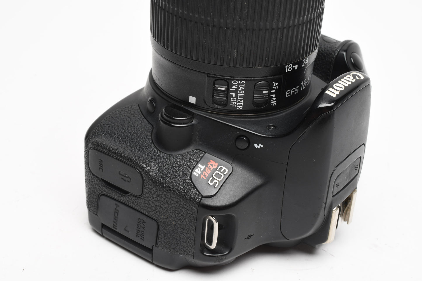 Canon EOS Rebel T4i DSLR w/18-55mm f3.5-5.6 IS  STM zoom, 90K Acts
