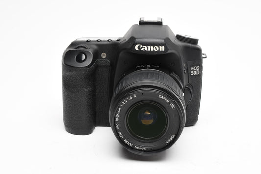 Canon EOS 50D DSLR w/18-55mm f3.5-5.6 II zoom, Batt+charger, 34K Acts