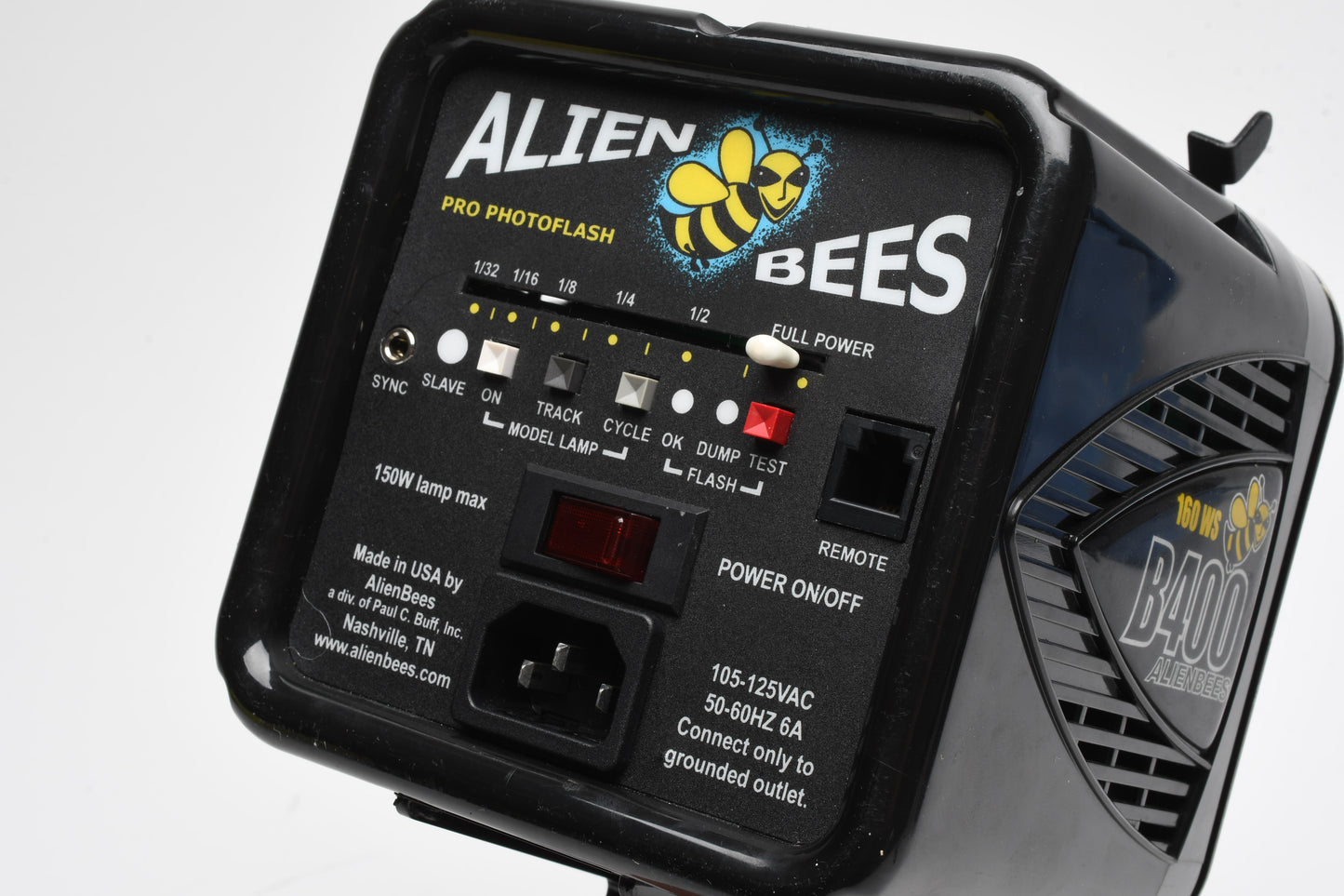 Paul C. Buff Alien Bees 160WS B400 monolight flash head, reflector, Clean!