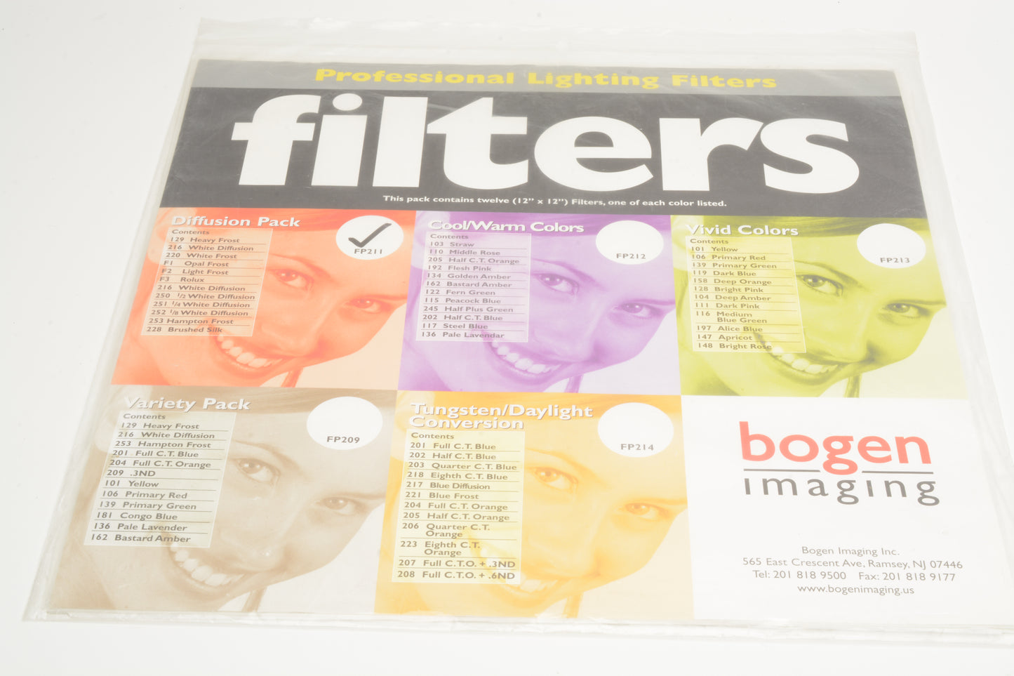 Bogen Imaging 12X 12x12" Diffusion Filter Pack FP211 - New