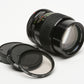 Access 135mm F2.8 P-MC Portrait lens for Canon FD mount, caps+UV