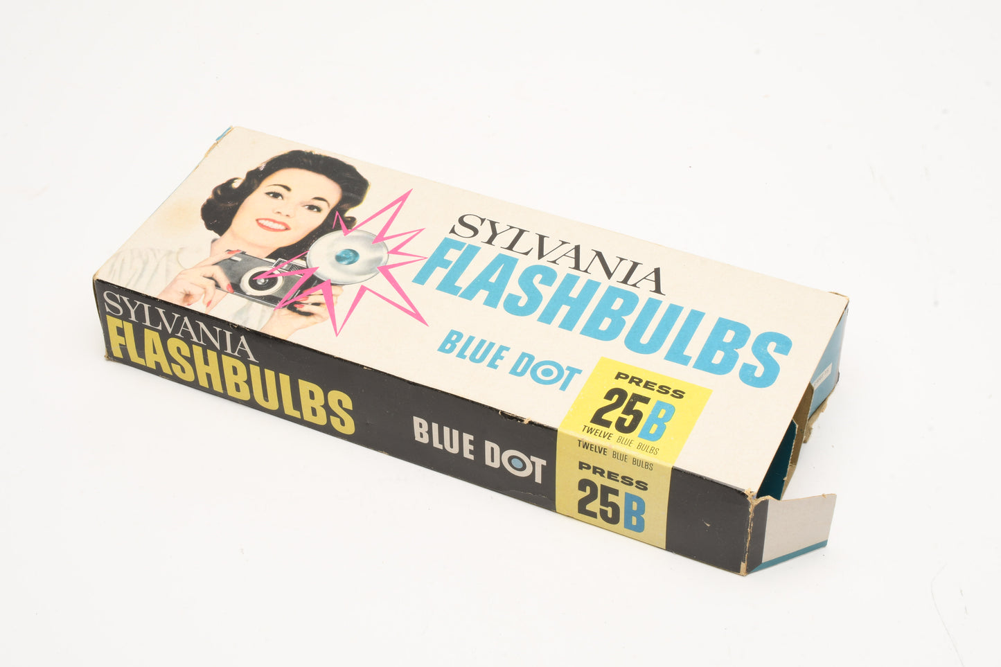 12X Sylvania 25B Blue Flashbulbs, NIB