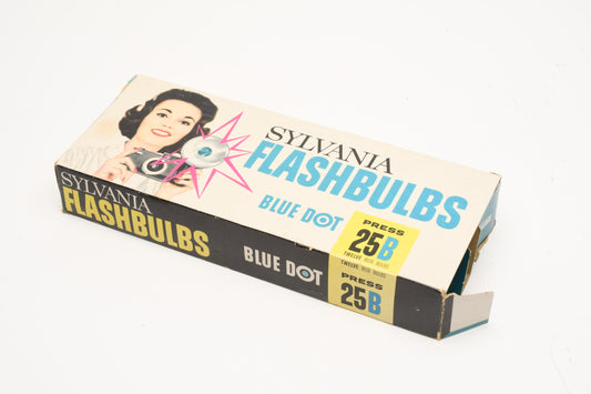 12X Sylvania 25B Blue Flashbulbs, NIB