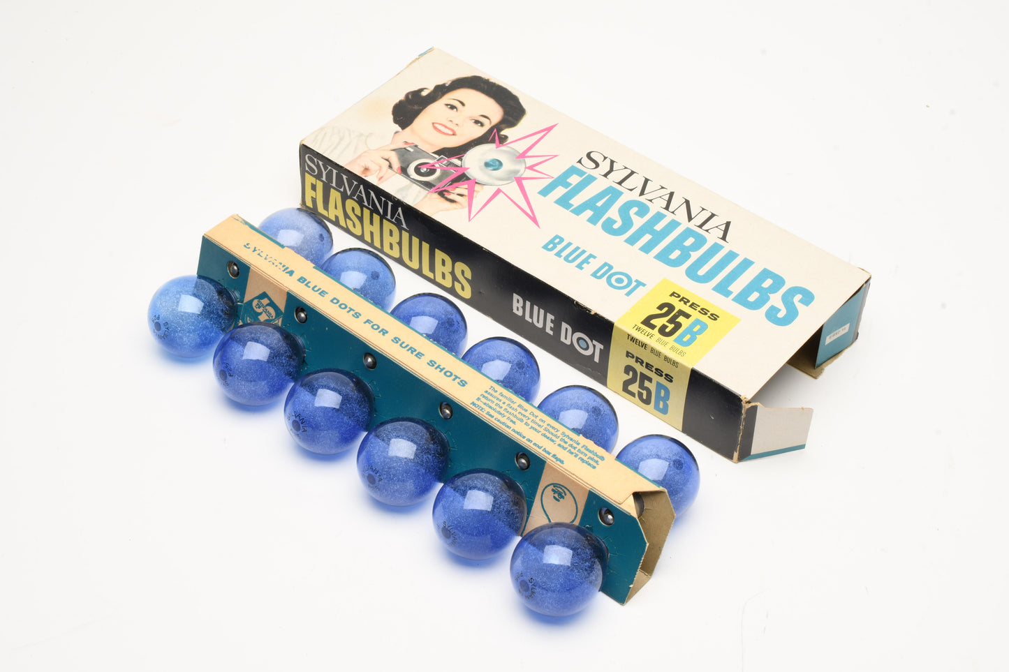 12X Sylvania 25B Blue Flashbulbs, NIB
