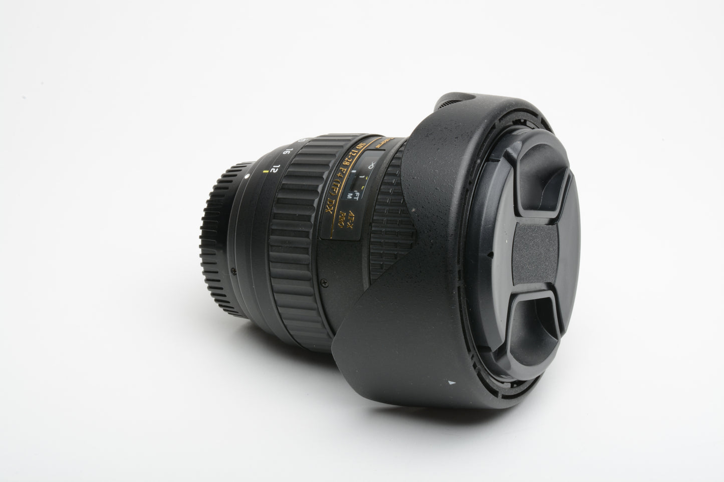 Tokina AT-X Pro 12-28mm f4 SD IF DX Lens for Nikon APS-C DSLR, hood+manual