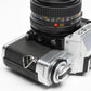 Minolta XG-M 35mm SLR w/50mm f2 lens, strap, new seals, cap, UV, Nice
