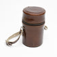 E. Leitz 5" x 3" brown leather lens case, clean