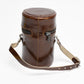 E. Leitz 5" x 3" brown leather lens case, clean
