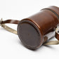 E. Leitz 5" x 3" brown leather lens case, clean
