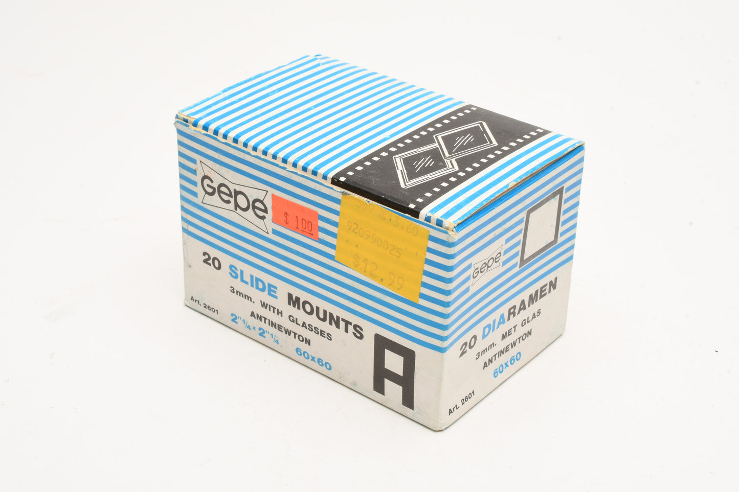 Gepe 20 slide mounts 120 60x60 3mm #2601 w/ AN Glass NEW