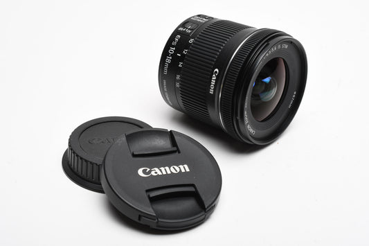 Canon EFS 10-18mm f4.5-5.6 IS STM Zoom Lens, w/Caps, Mint-