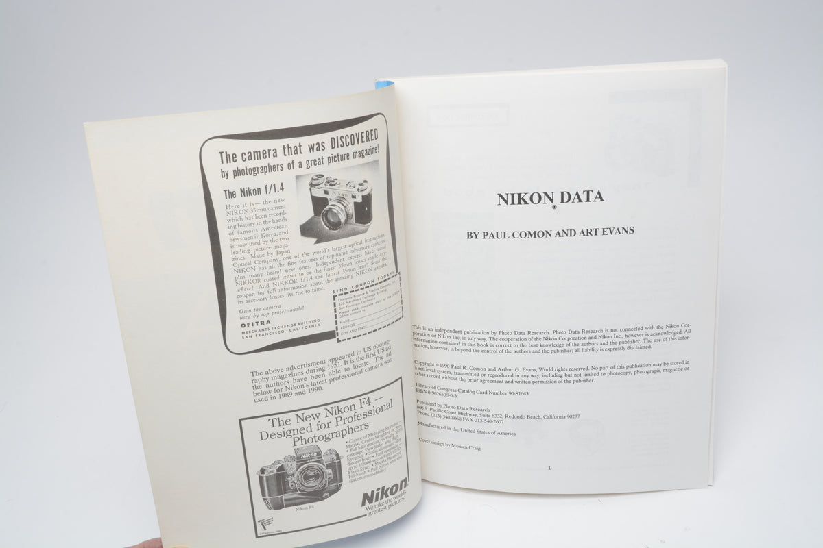 Nikon Data 500+ Cameras, Lenses, & Accessories by Paul Comon & Art Evans